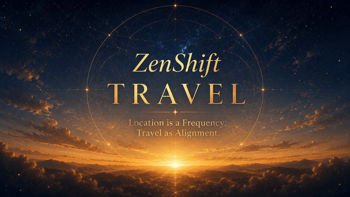 ZenShift Travel portal hero artwork